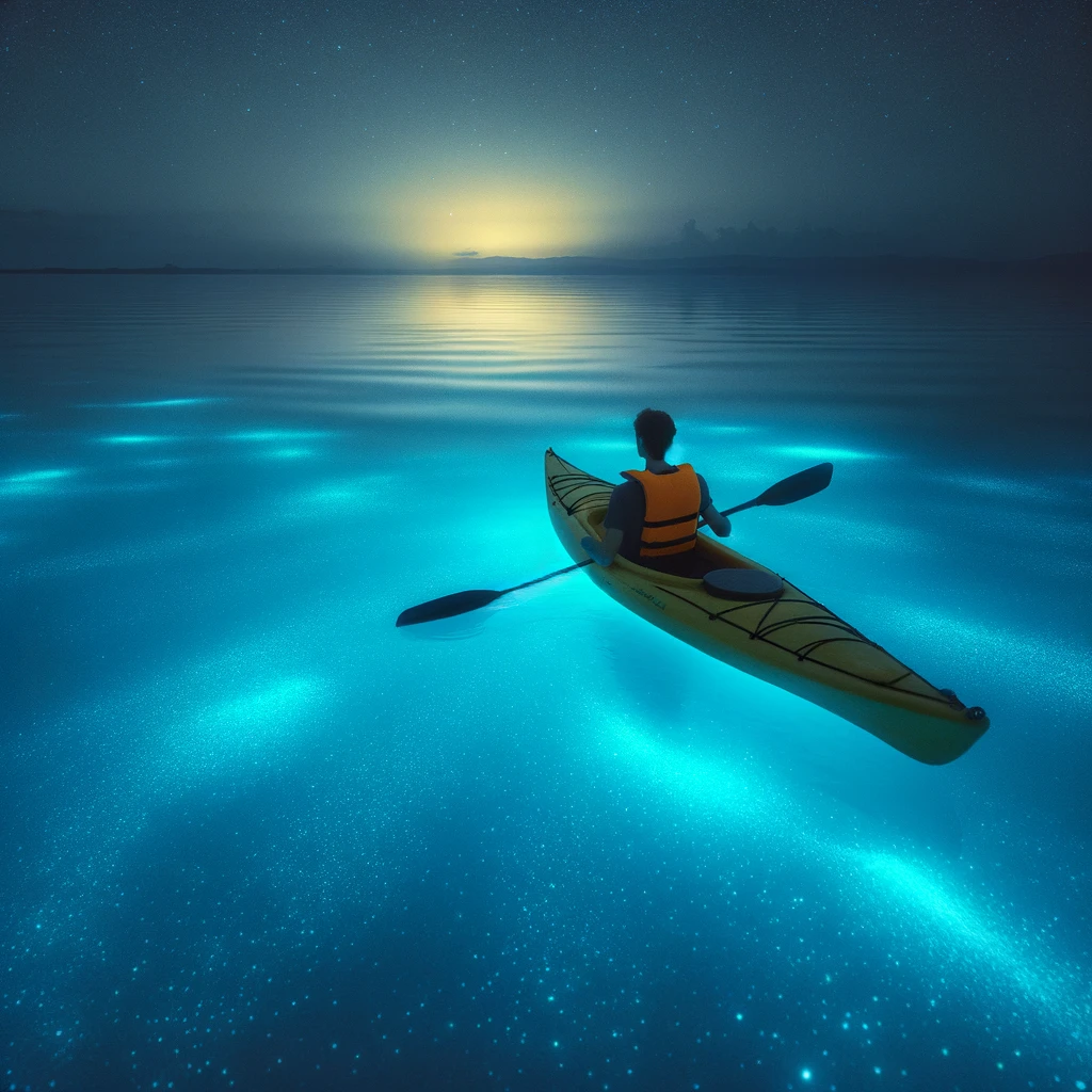 Bioluminescent kayaking in New Smyrna Beach