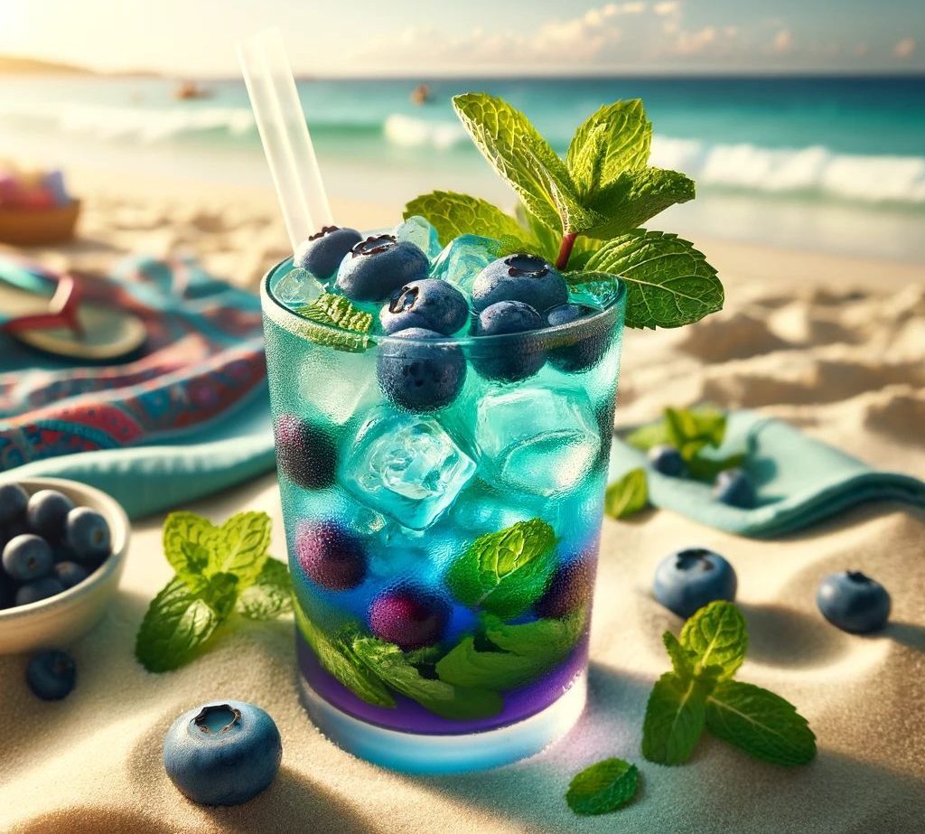 Blueberry Mojito Beach Cocktail in New Smyrna Beach