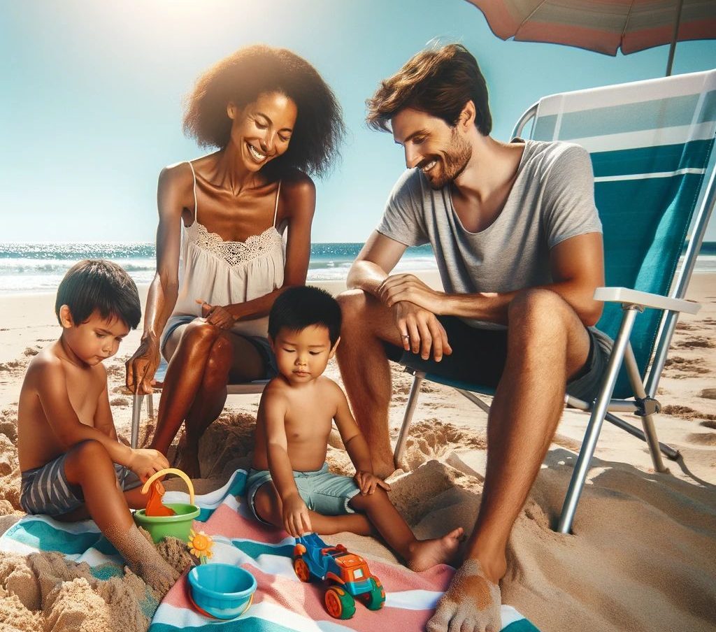 A family on New Smyrna Beach