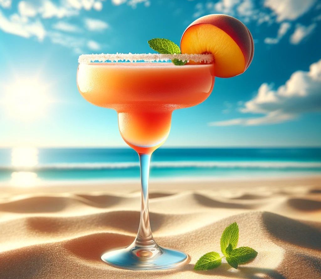 Peach Margarita Beach Cocktail in New Smyrna Beach