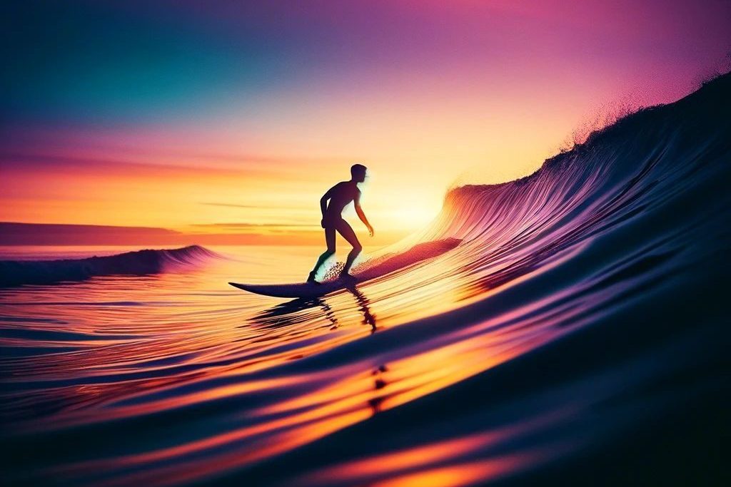 A person surfing on a wave in New Smyrna Beach